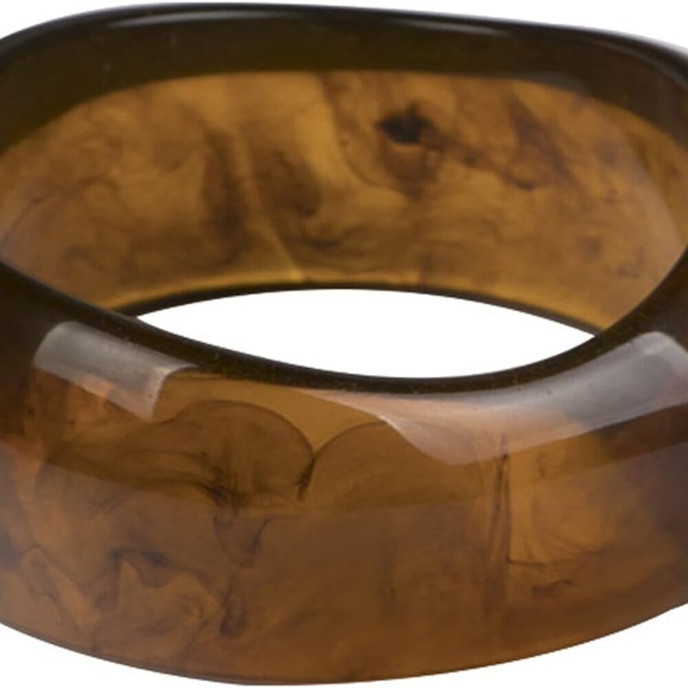 Punk Multiple Color Acrylic Resin Irregular Geometric Bangle Bracelet Tortoisesh